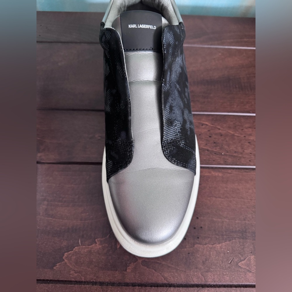 Karl Lagerfeld men’s black and silver slip on sneakers - Picture 4 of 5